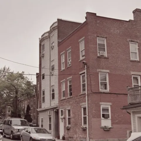 Urban brick inner city building